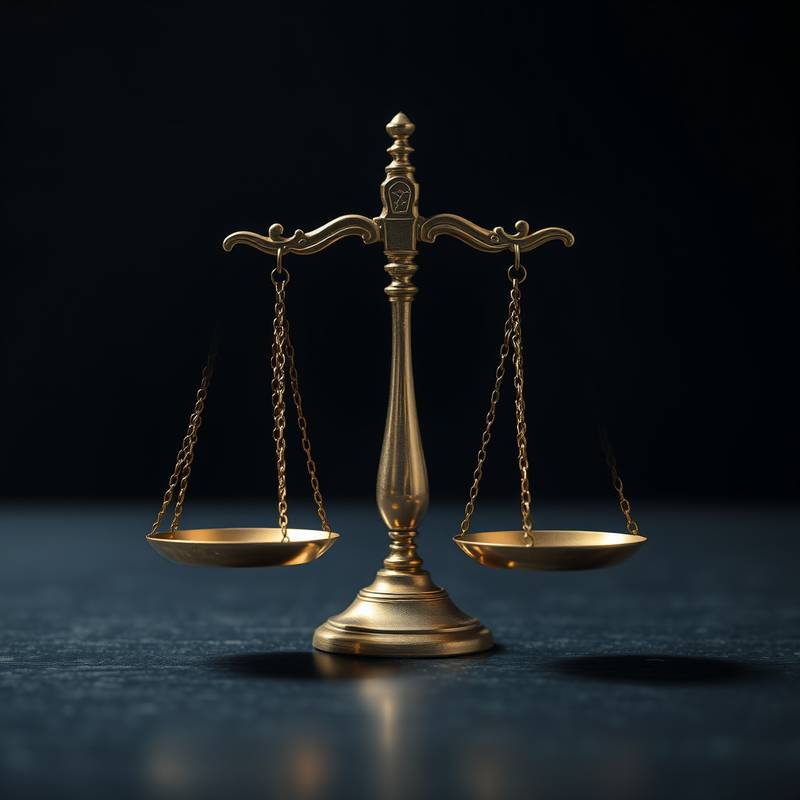 Balança da Justiça representando equidade nos termos e condições
